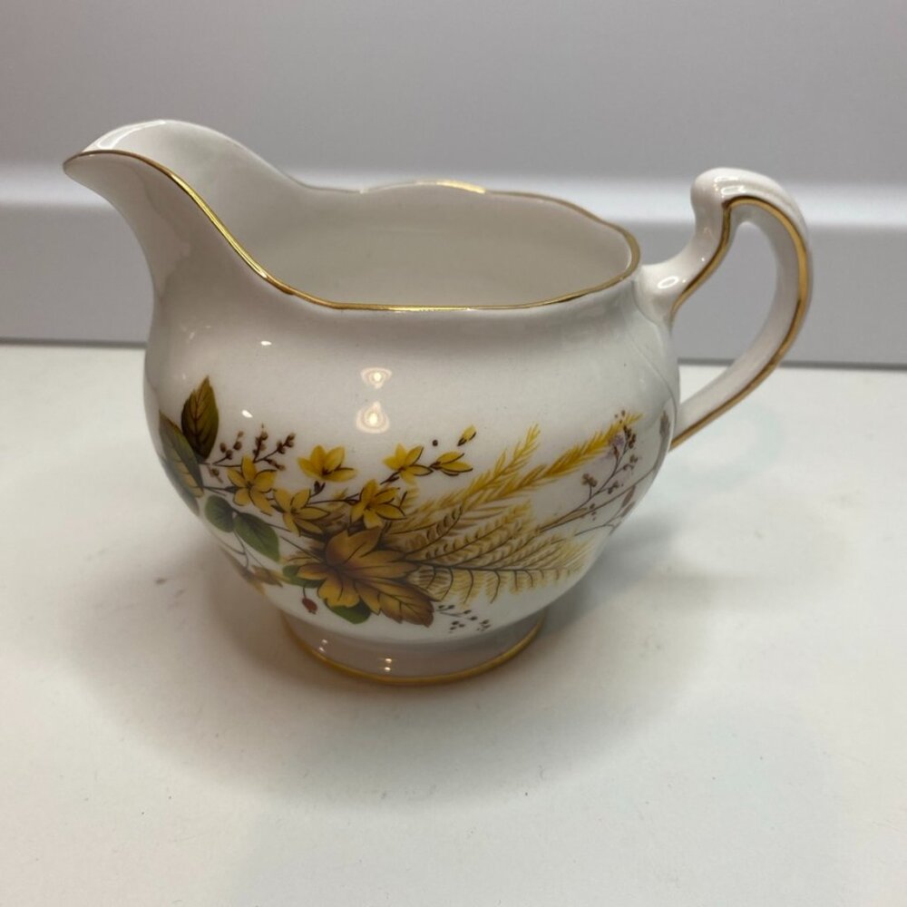 Vintage Royal Vale Autumn Leaves Bone China Creamer